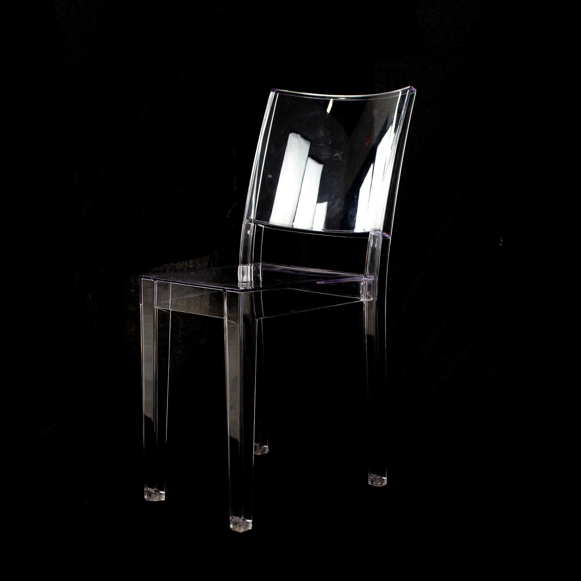 Italian Phillippe Starck for Kartell La Marie MCM Clear Acrylic Dining Chairs, Set 4