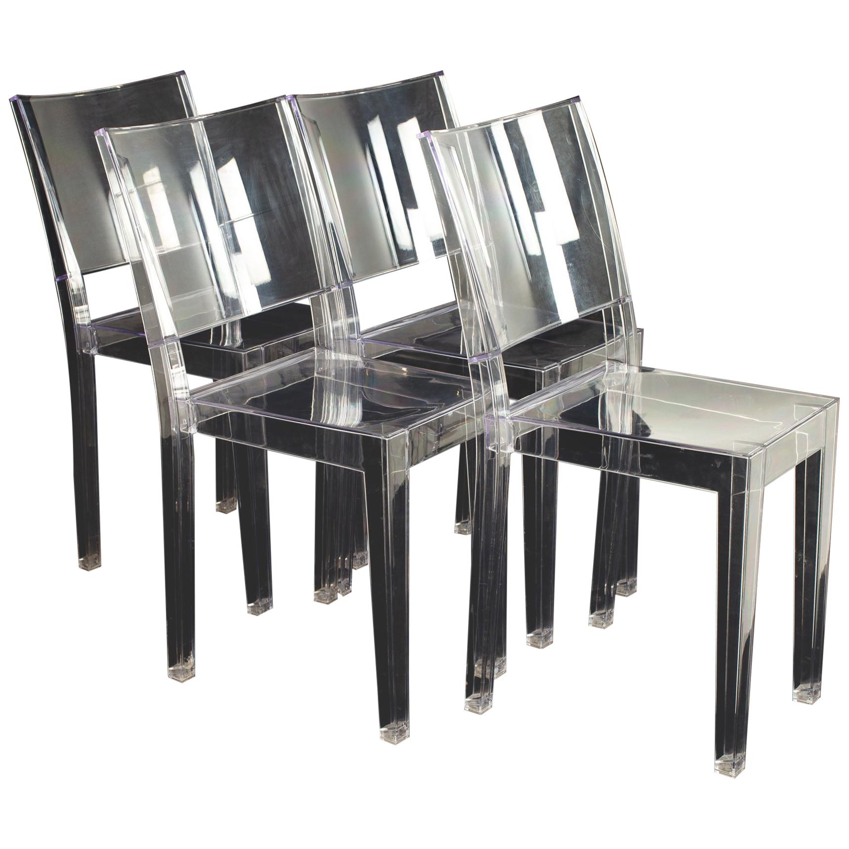 Phillippe Starck for Kartell La Marie MCM Clear Acrylic Dining Chairs, Set 4
