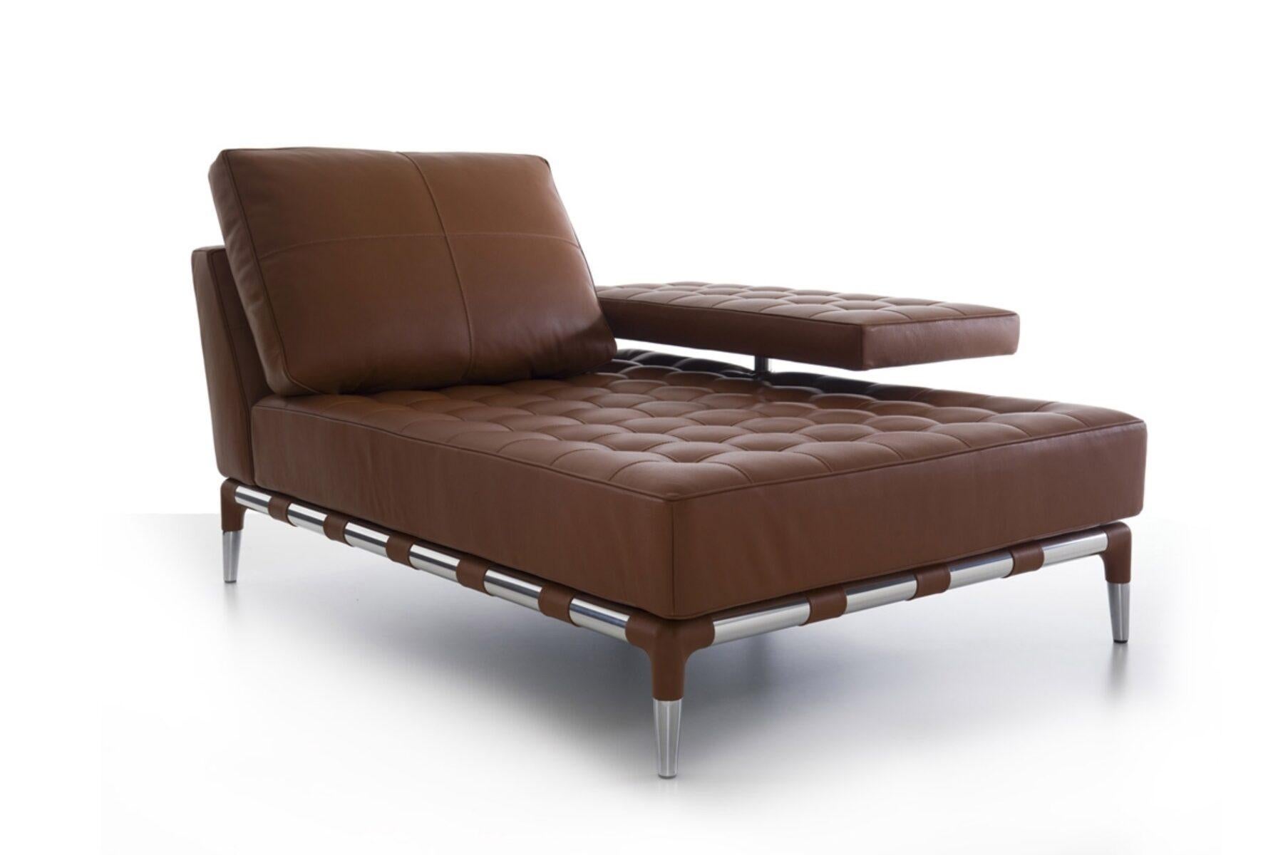 Contemporary Phillippe Starck Prive Steel And Leather Armchair  For Sale