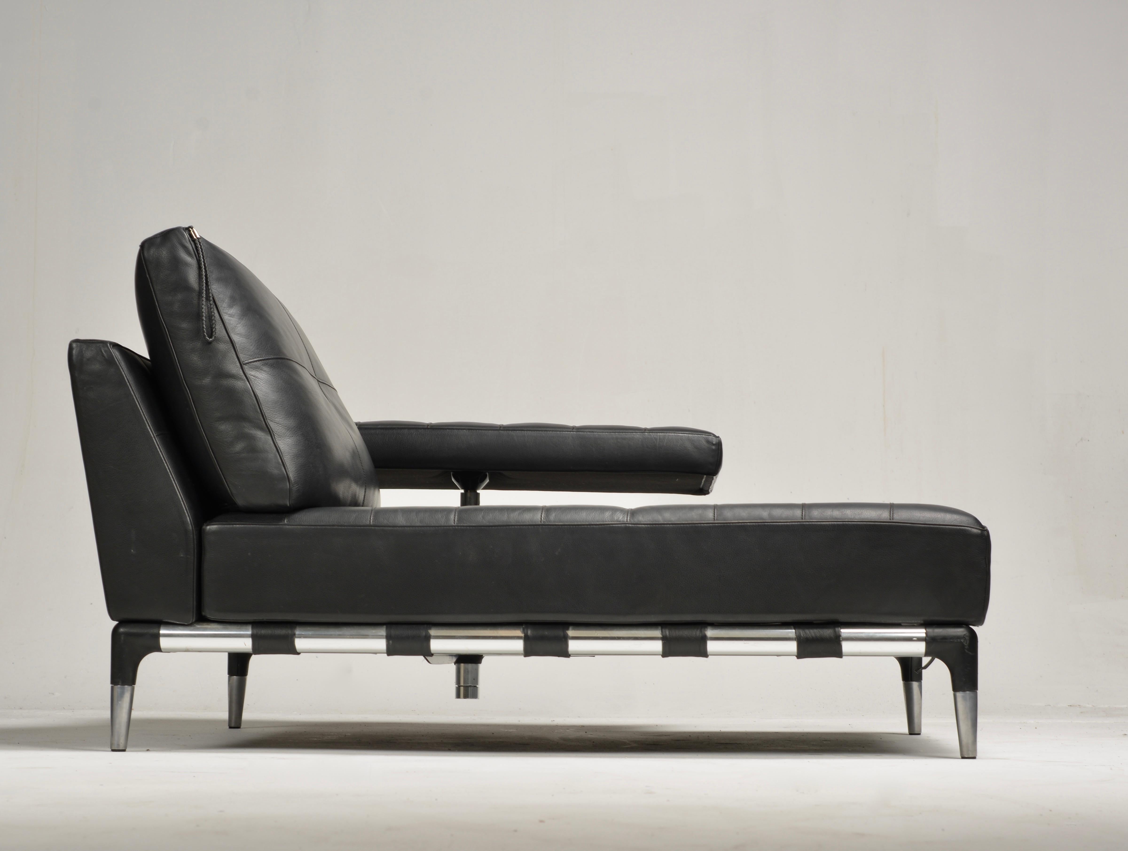 Phillippe Starck Prive Chaise Longue de acero y cuero Siglo XXI y contemporáneo en venta