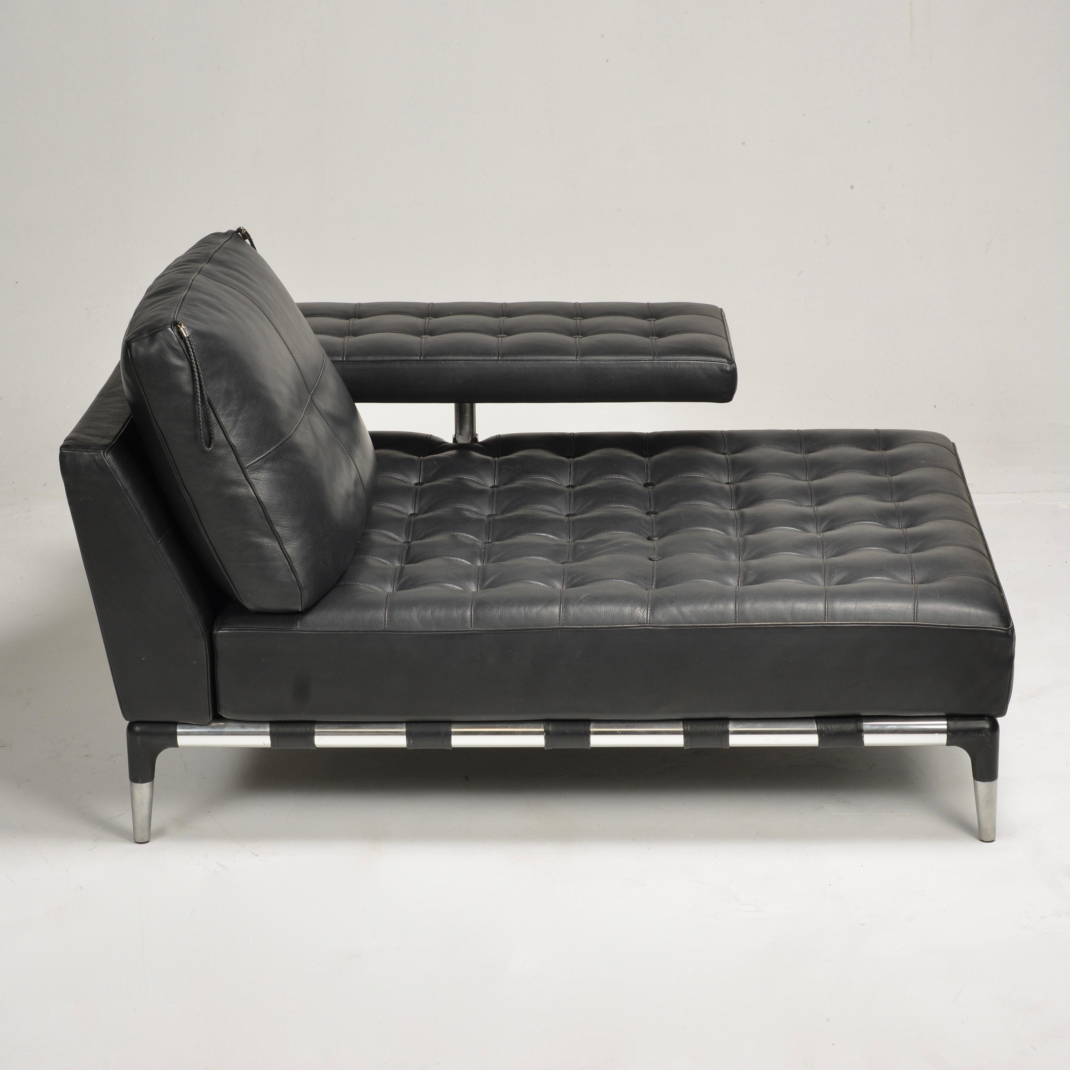 Phillippe Starck Prive Chaise Longue de acero y cuero Acero en venta