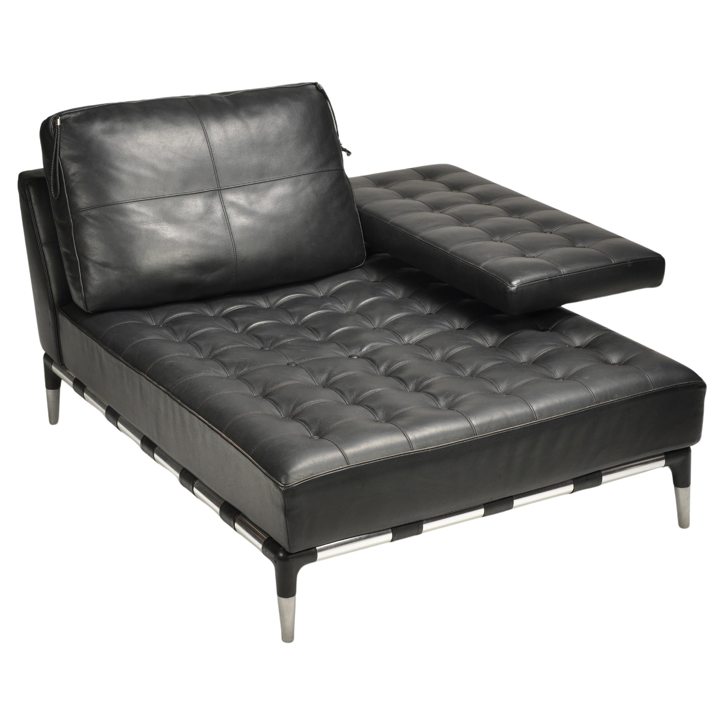 Phillippe Starck Prive Steel And Leather Chaise Longue