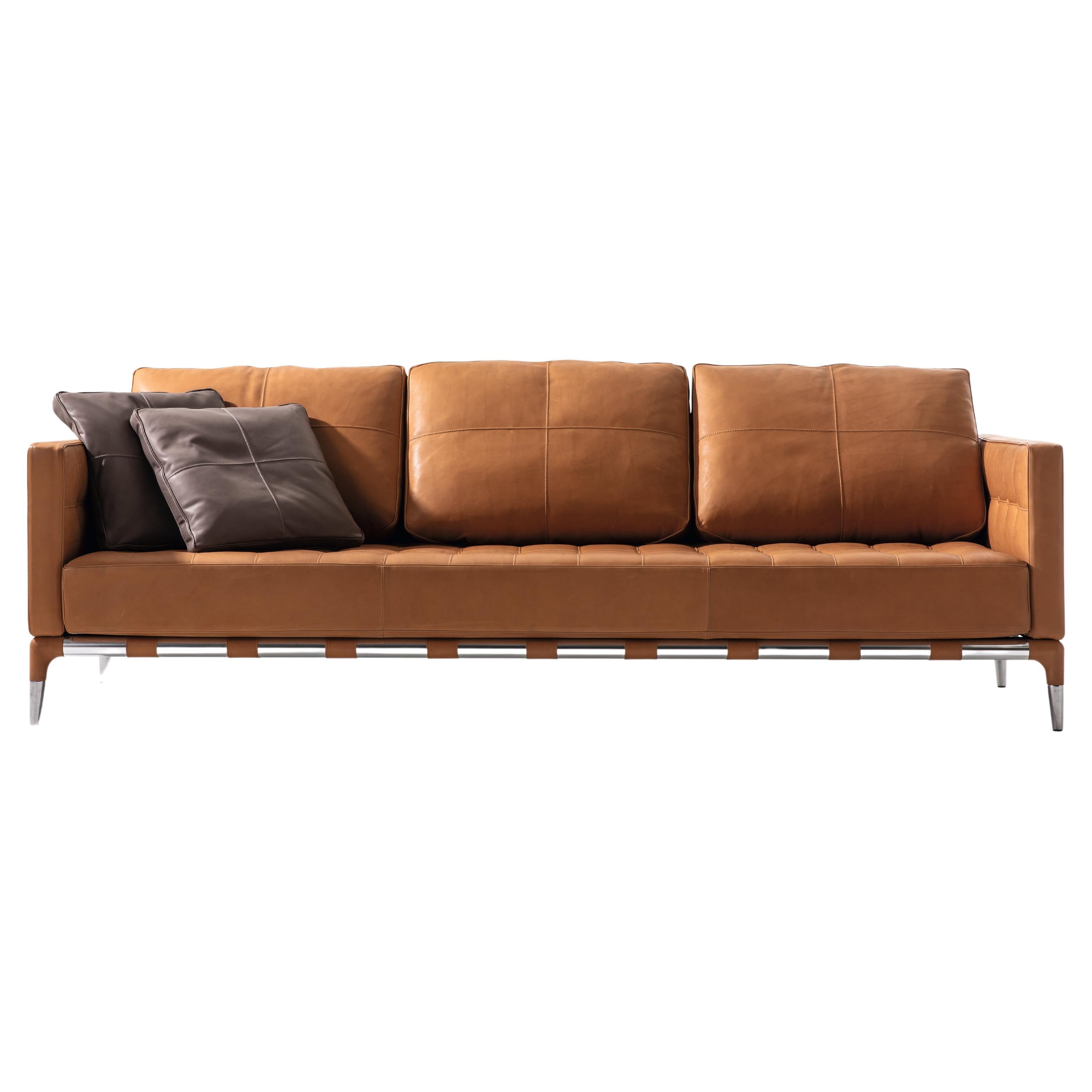 Phillippe Starck Prive Steel And Leather Sofa  For Sale
