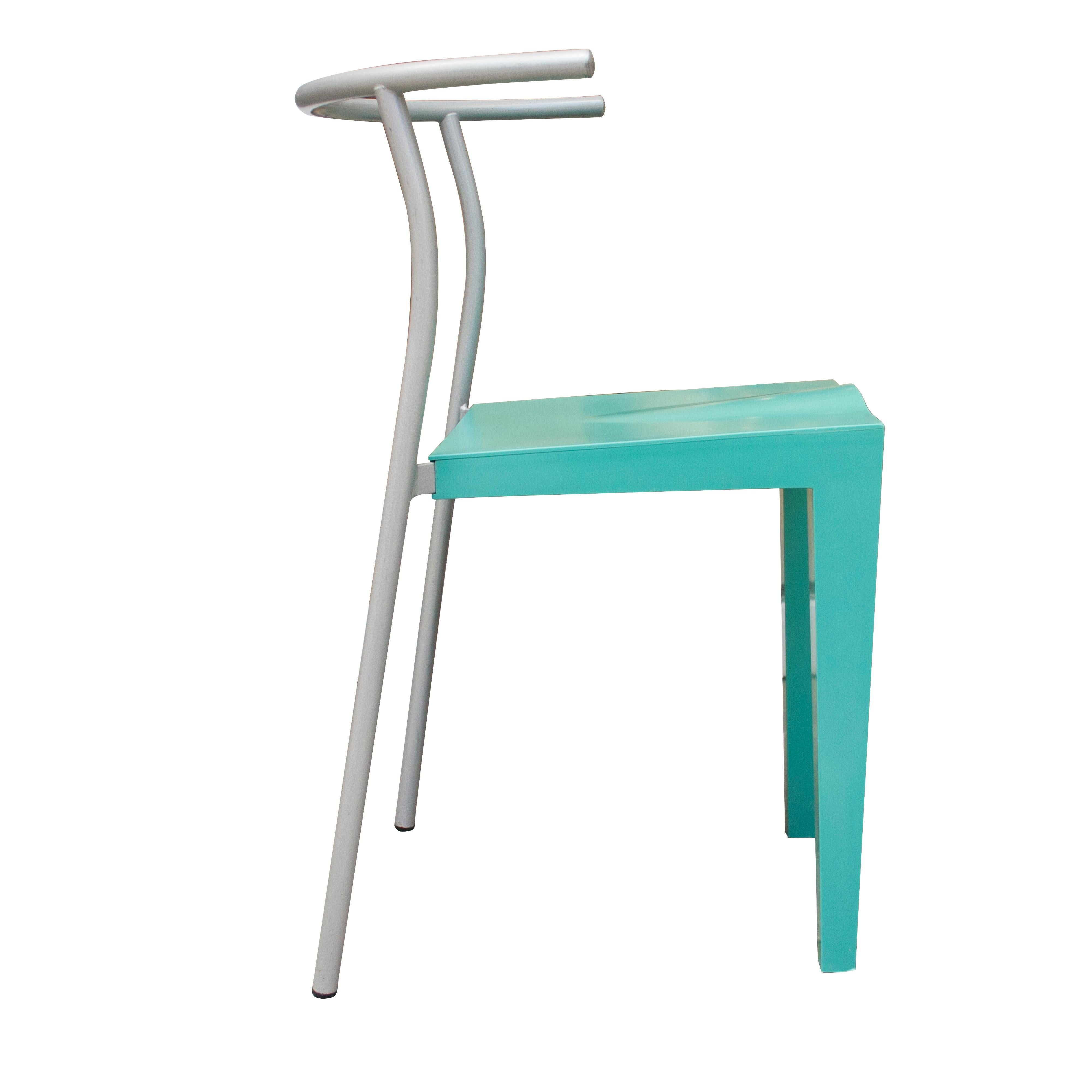 Modern Phillippe Stark Dr.Glob Turquoise Set of Chairs, Italy, 1988 For Sale