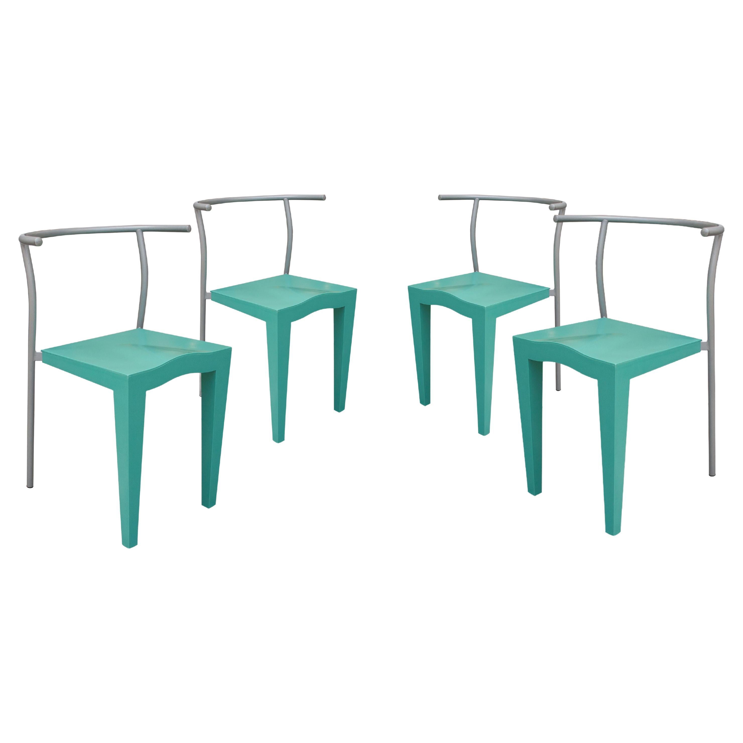 Ensemble de chaises turquoise Dr.Glob de Phillippe Stark, Italie, 1988 en vente