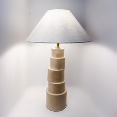 Stacked Column Table Lamp in Camel Glaze