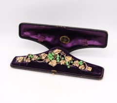 Phillips Brothers Bracelet londonien en argent sterling et jadéite verte, 1880