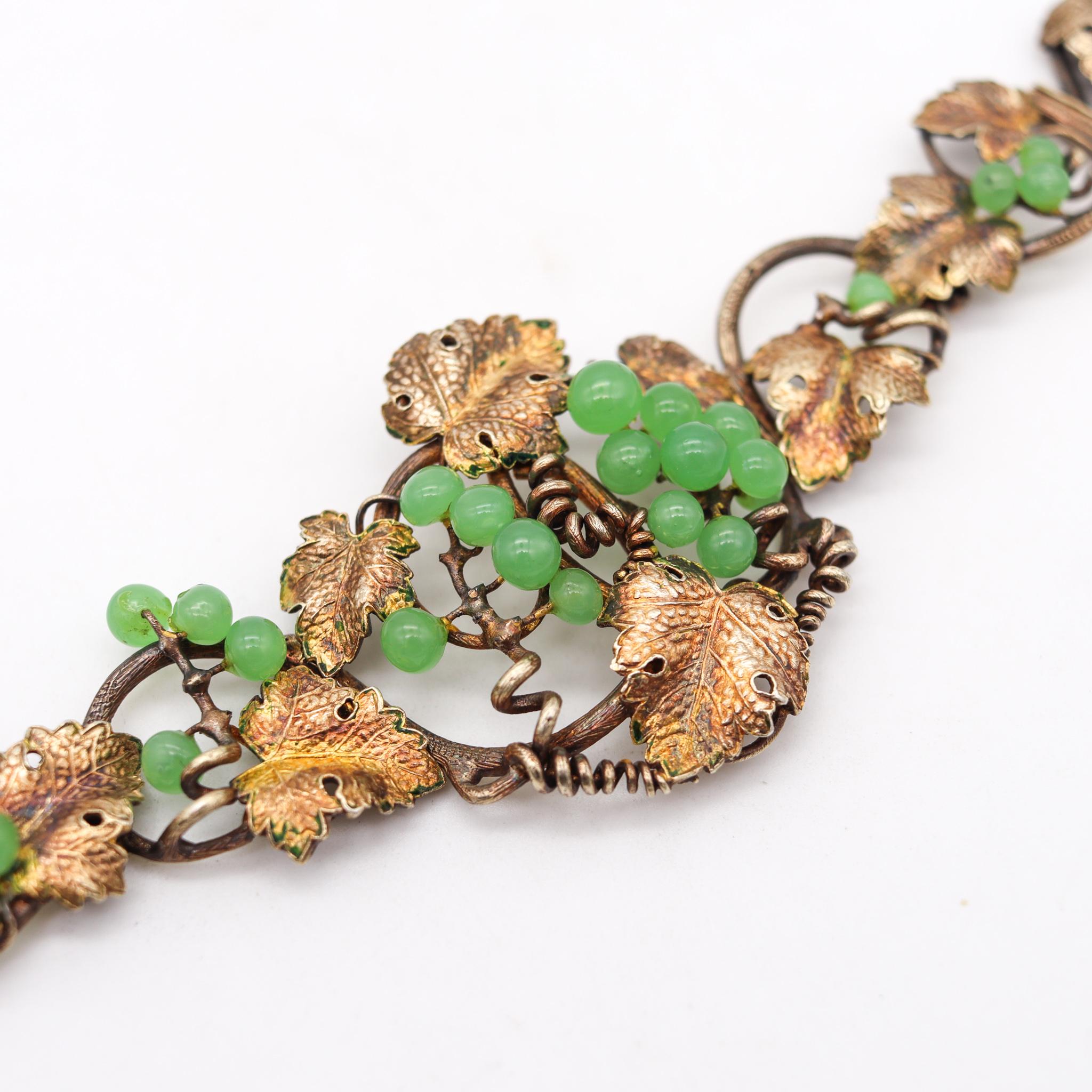 Phillips Brothers 1880 London Bracelet Sterling Silver with Jadeite Green Jade 2