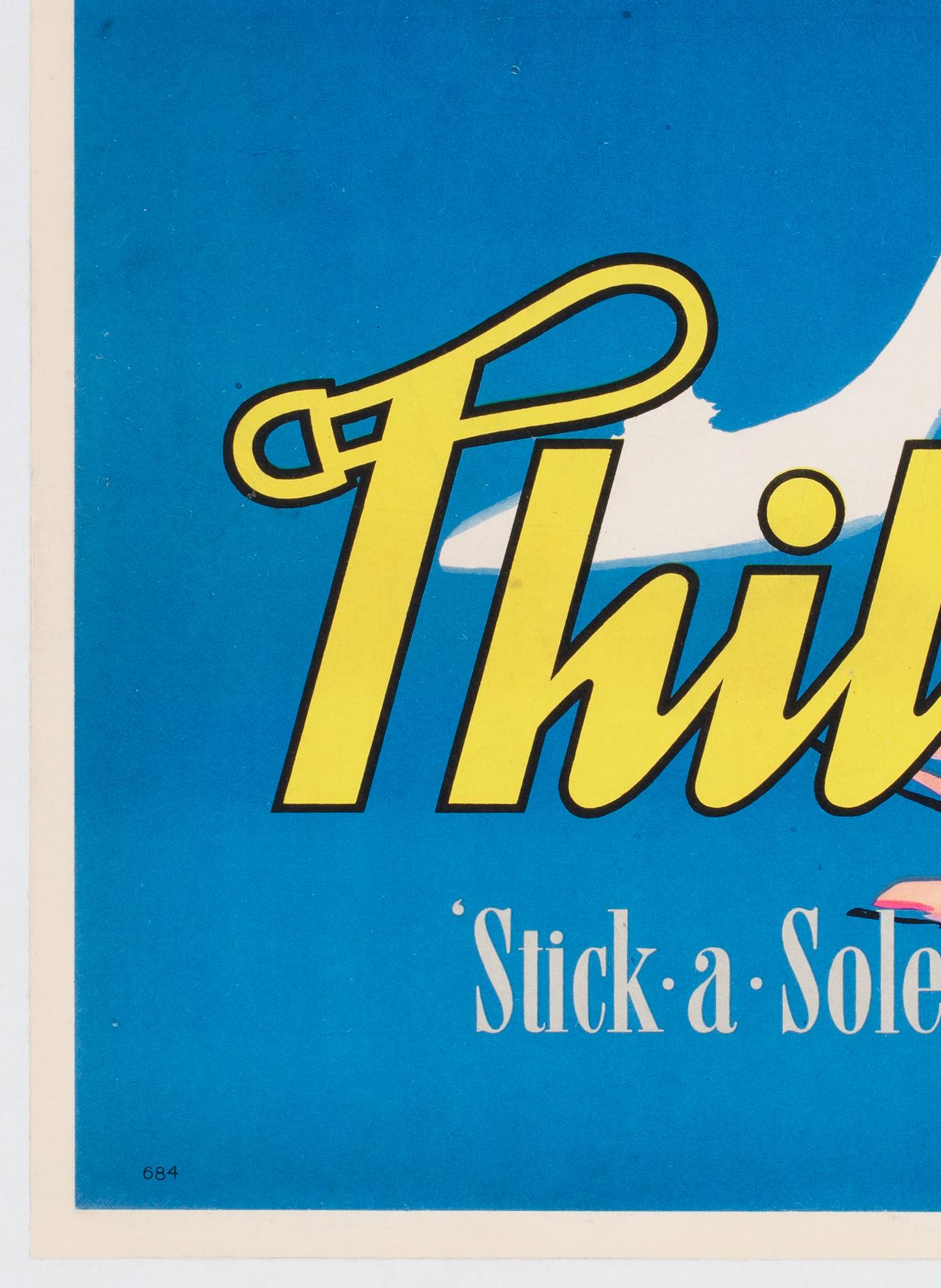 Linen Phillips c1950s Shoe Heels British Advertising Poster For Sale