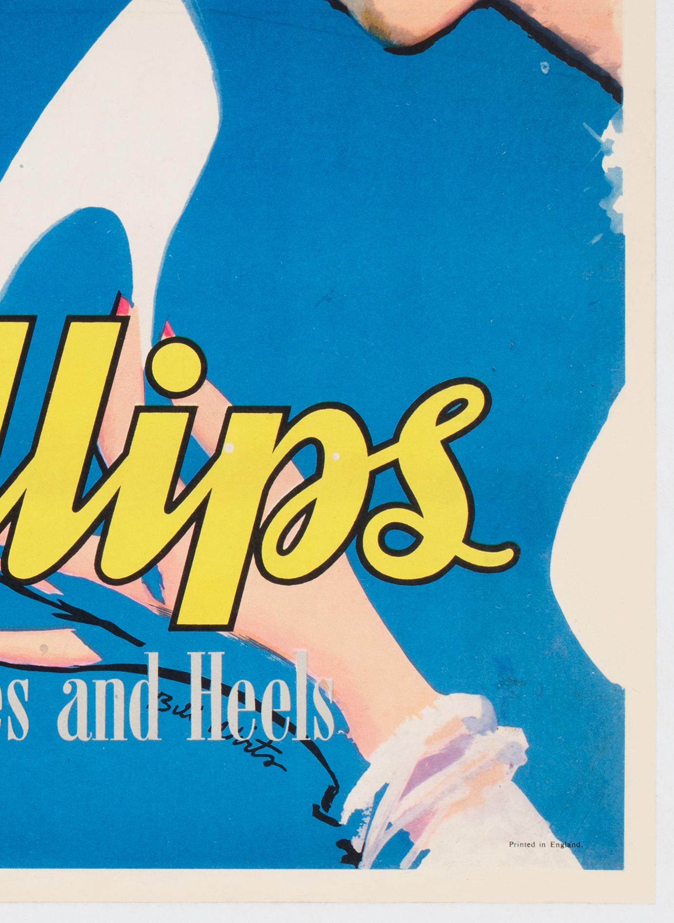 Phillips c1950s Shoe Heels British Advertising Poster For Sale 1