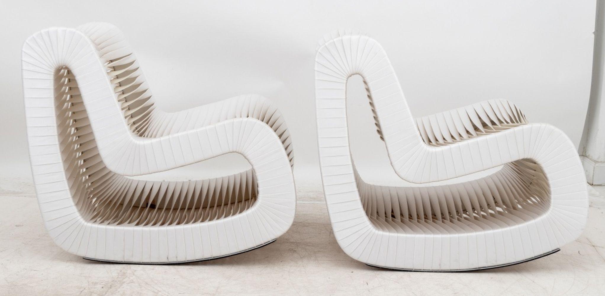 Inconnu Phillips Collection Seatbelt Rocking Chairs, Pair en vente