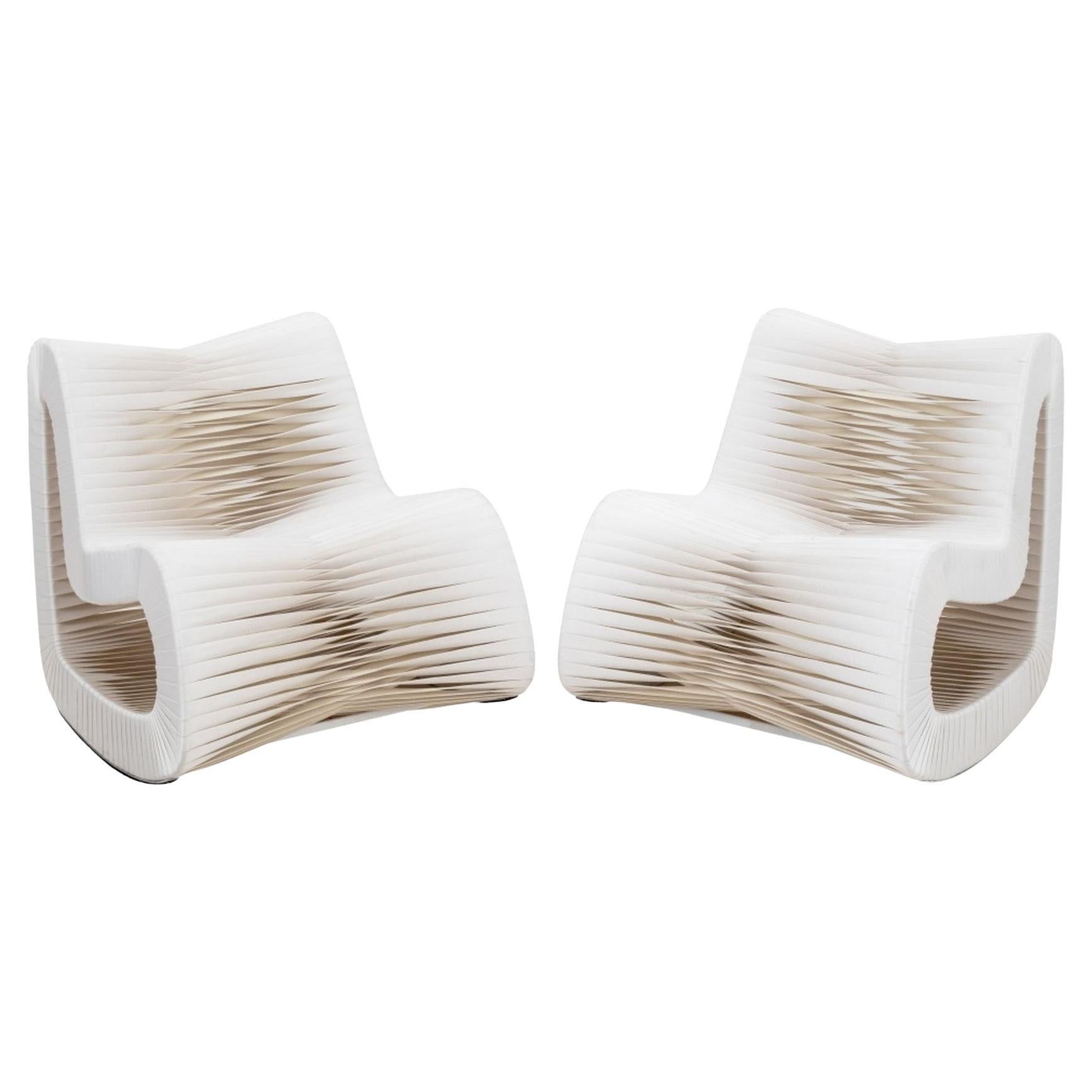 Phillips Collection Seatbelt Rocking Chairs, Pair
