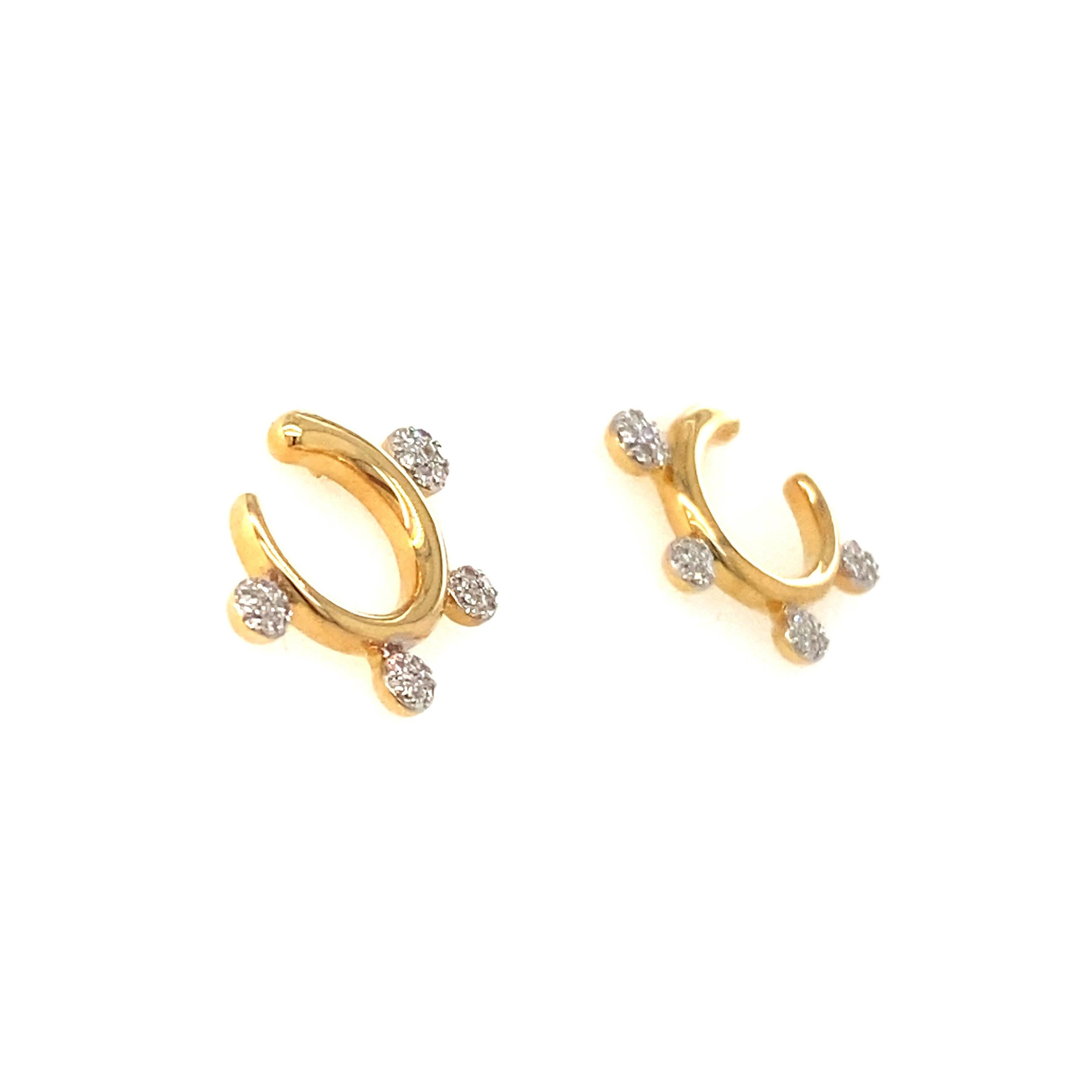 Phillips House 14k Yellow Gold & Diamond Infinity Fan Earrings In New Condition In Rochester, NY