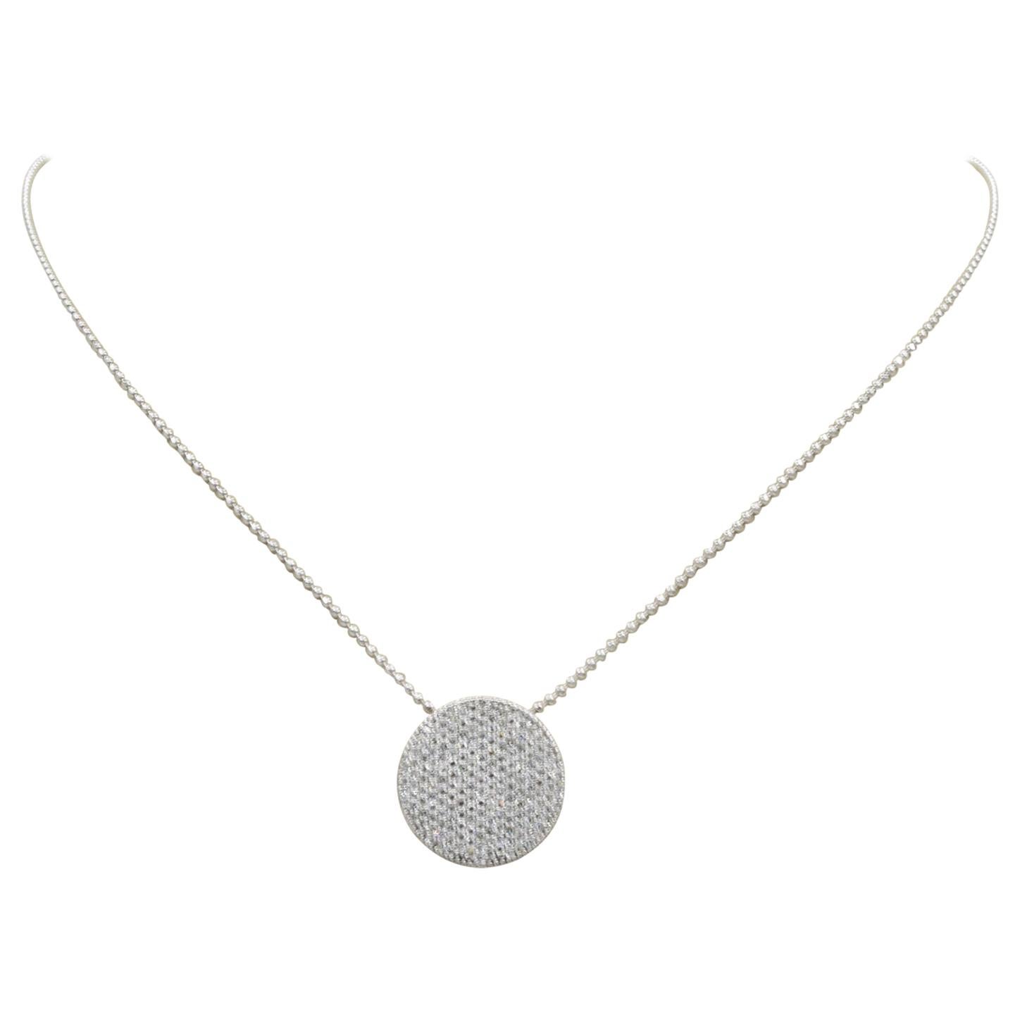 Phillips House Large Infinity Necklace N20223PDW 1.00 Carat Diamond Disc For Sale