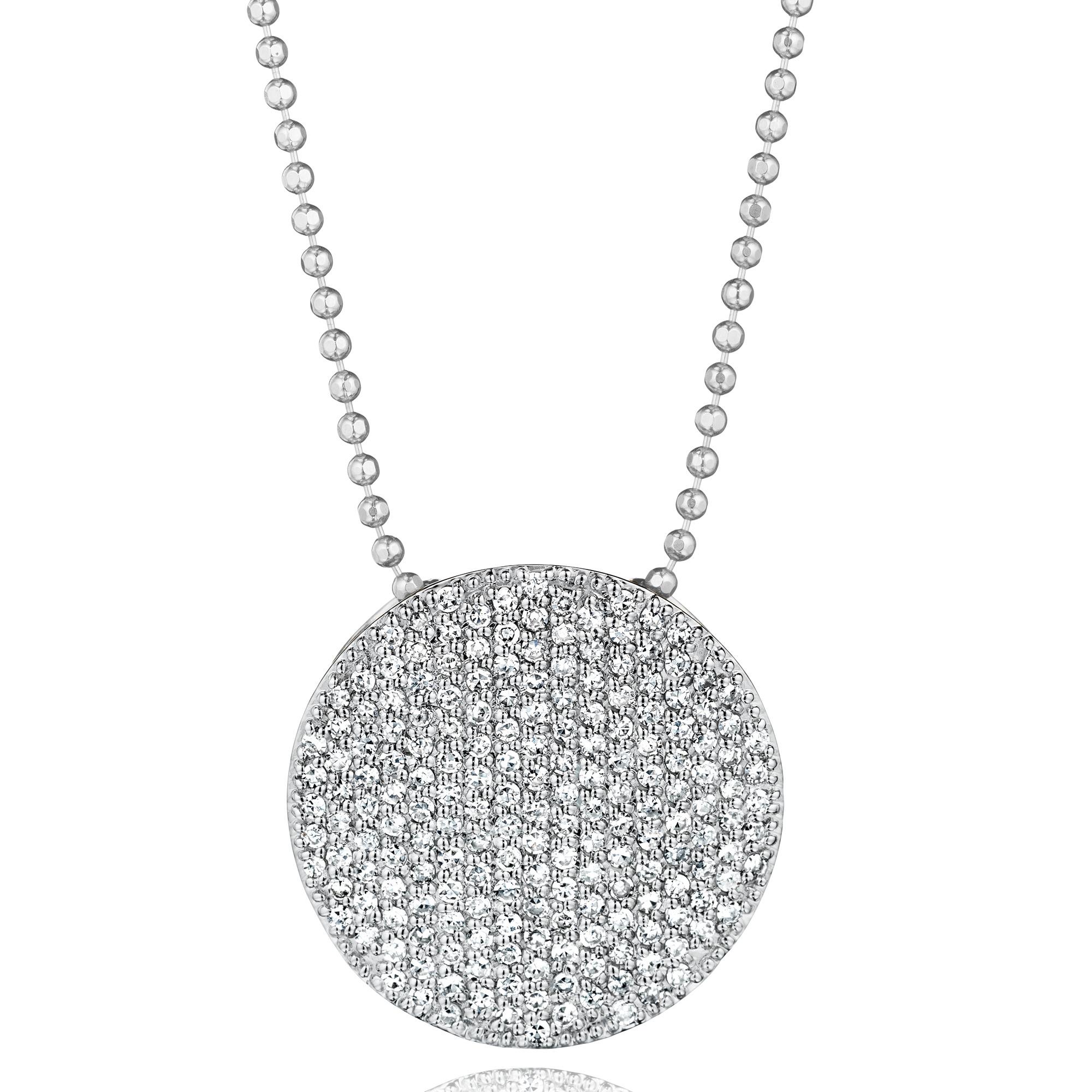 Women's Phillips House Large Infinity Necklace N20223PDW 1.00 Carat Diamond Disc For Sale