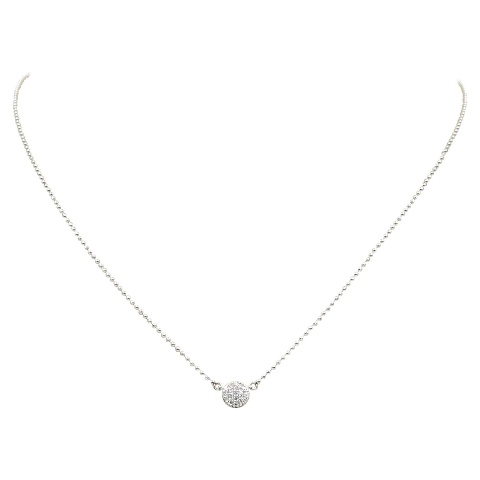 Phillips House Micro Infinity Necklace N20023DW 0.10 Diamond Disc in 14k White