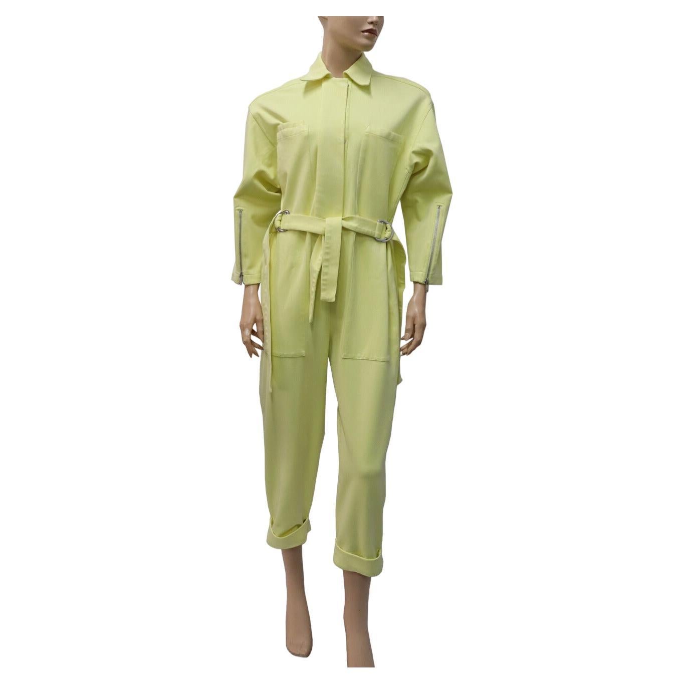 Phillips Lim Pastel Yellow Knit Twill Utility Jumpsuit Size Small For Sale