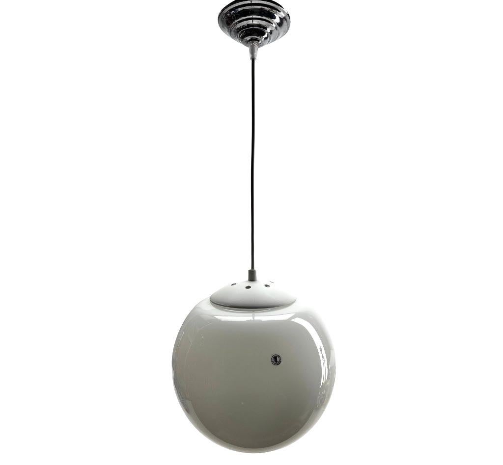 Phillips Pendant  Lamp with a Globular Opaline Shade, 1960s, Netherlands For Sale 3