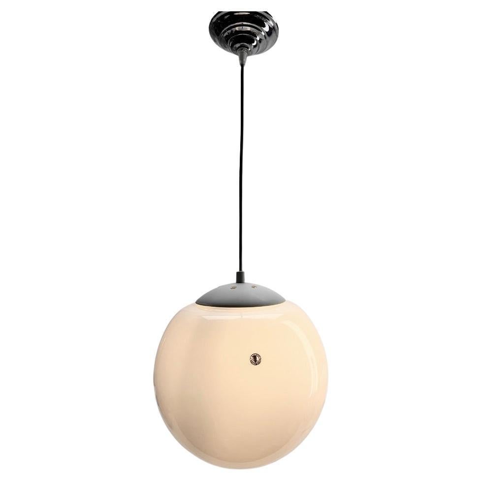 Phillips Pendant  Lamp with a Globular Opaline Shade, 1960s, Netherlands For Sale