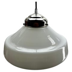 Lámpara colgante Phillips con pantalla de opalina y accesorios, años 30