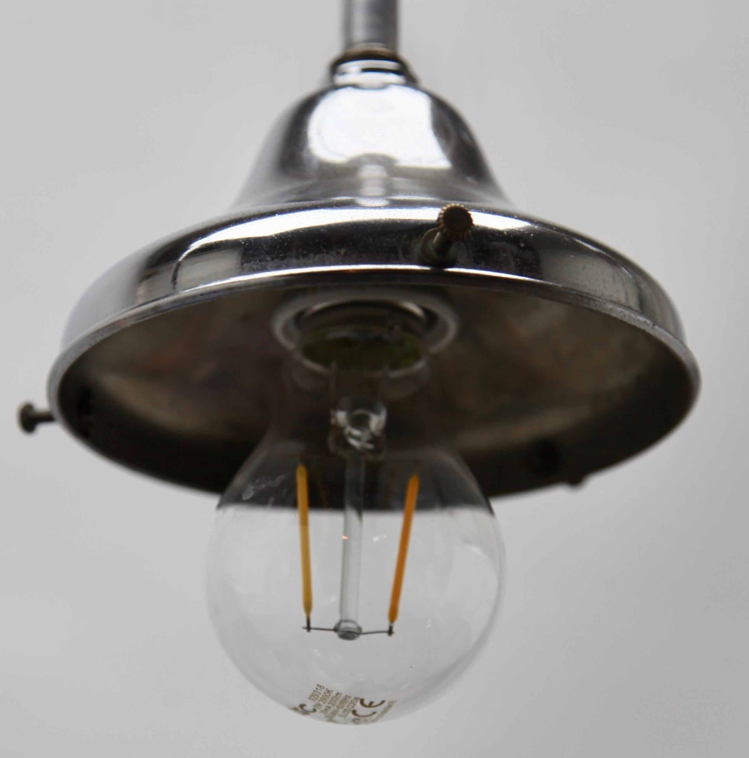 Phillips Pendant Stem Lamp with a Globular Opaline Shade, 1930s, Netherlands For Sale 3