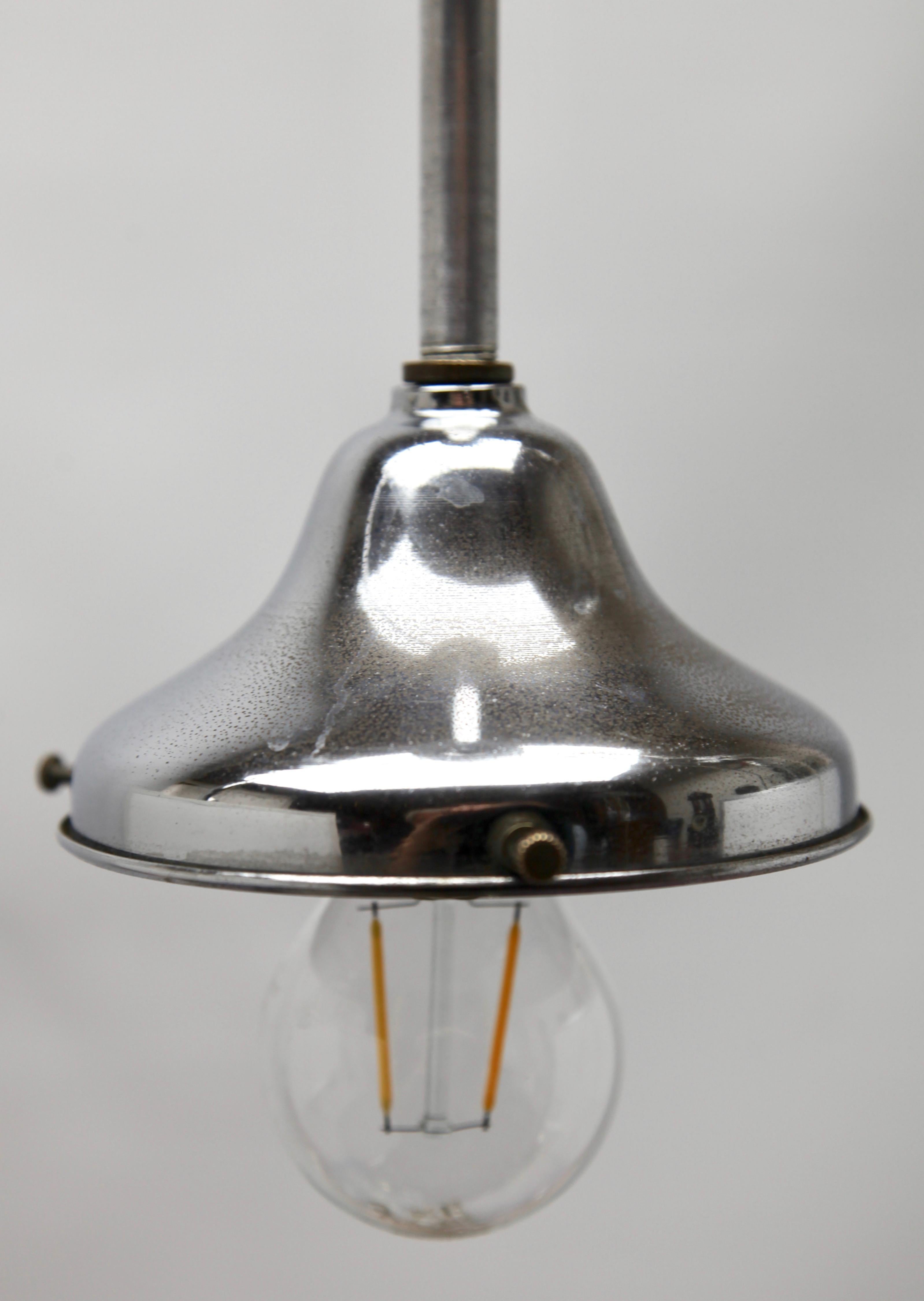 Phillips Pendant Stem Lamp with a Globular Opaline Shade, 1930s, Netherlands For Sale 4
