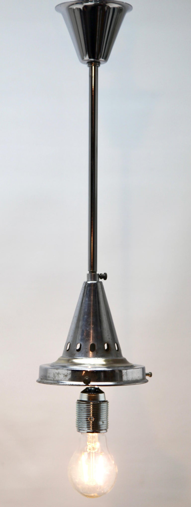 Phillips Pendant Stem Lamp with Large Stepped Opaline Shade, 1930s, Belgium For Sale 3