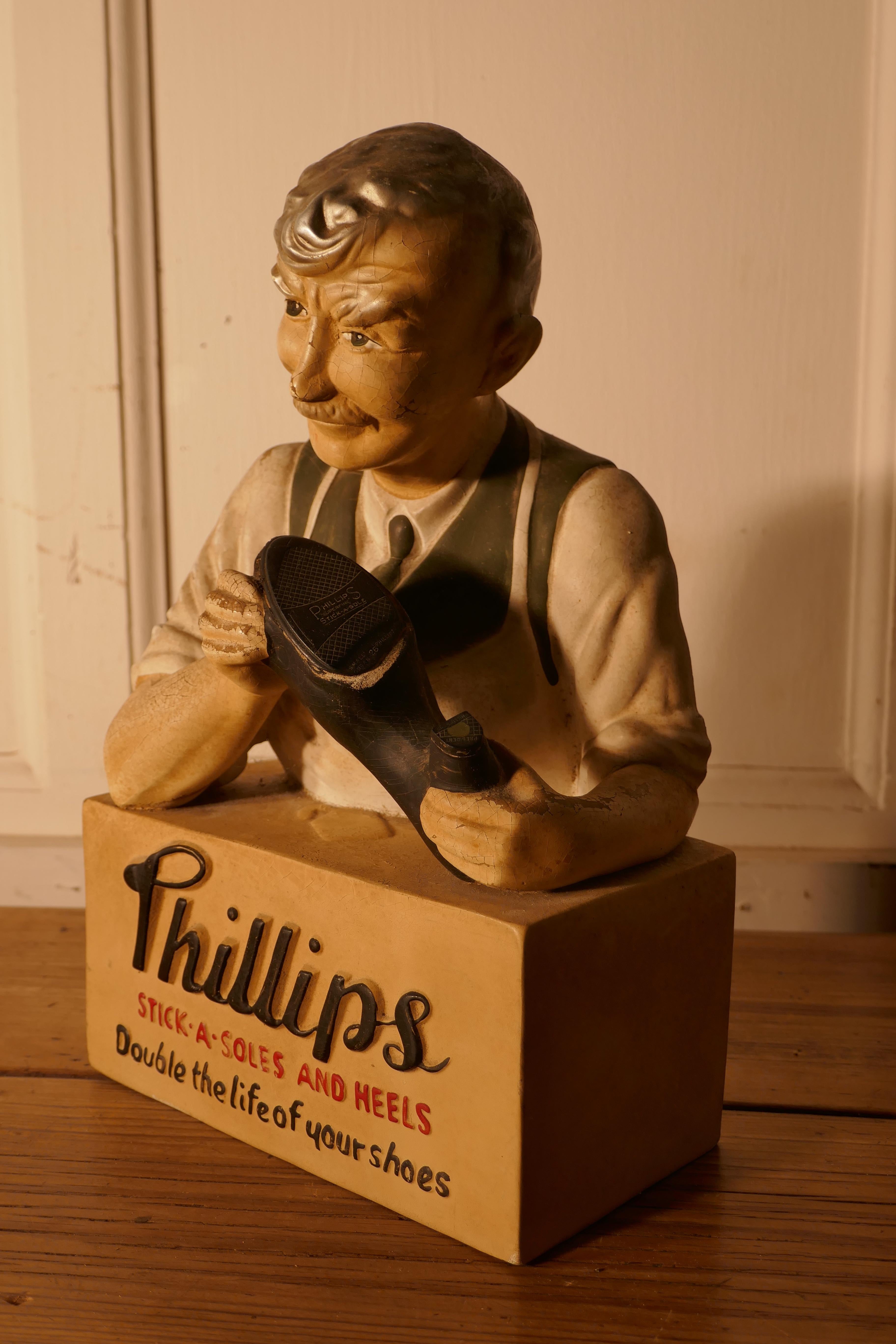 Phillips Stick a Soles and Heels Cobblers Shop Advertising Display Model For Sale 2