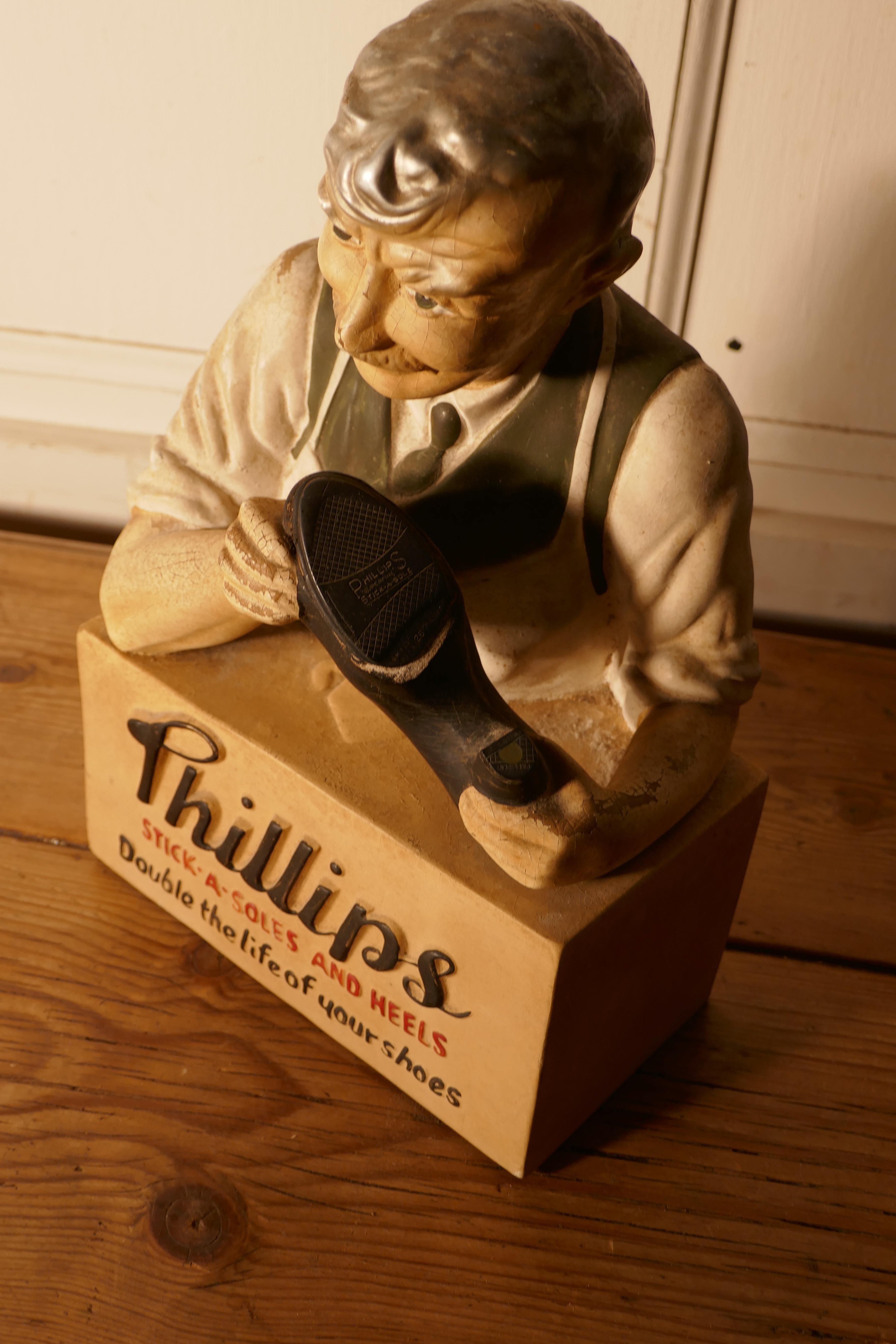 20th Century Phillips Stick a Soles and Heels Cobblers Shop Advertising Display Model For Sale