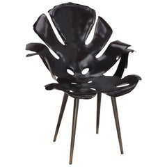 1 Philodendron Leaf Dinning Chair & 2 Non-Disposable Disposable Chair in Bronze 