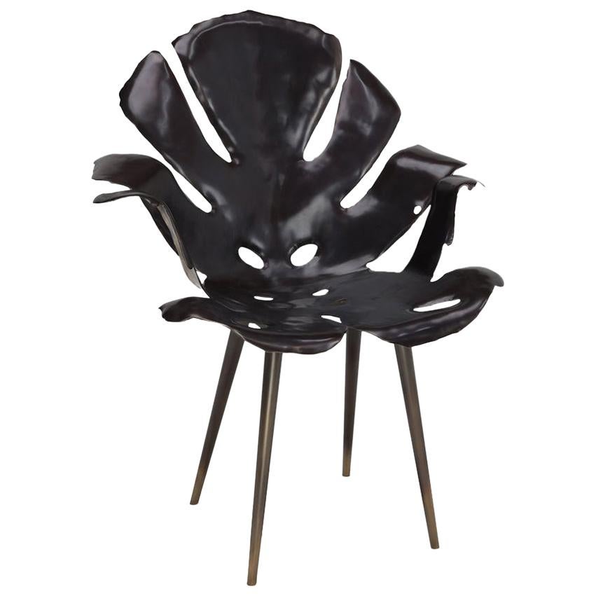 Philodendron Leaf Dining Chair in Solid Bronze by Christopher Kreiling Studio