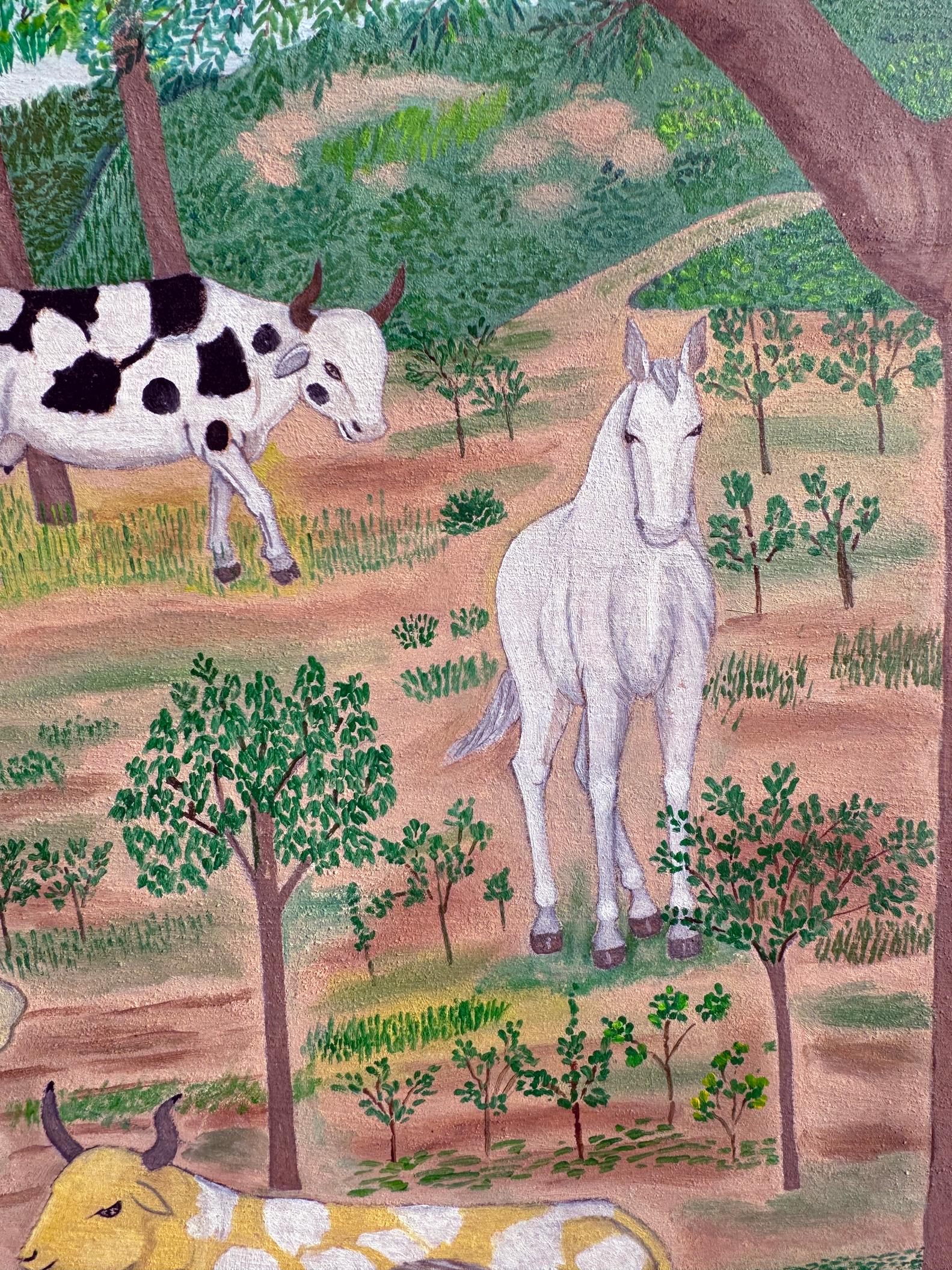 Ein friedliches Königreich Haiti - Une Savane – Painting von Philomé Obin