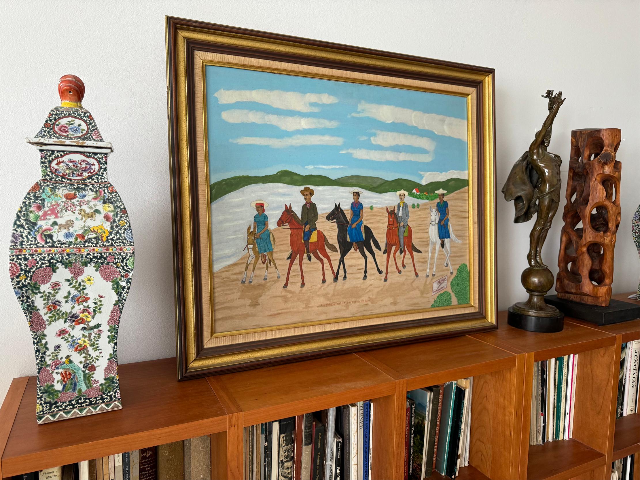 Pilgrims going out for the feast of St. Anne on Horseback - Painting by Philomé Obin