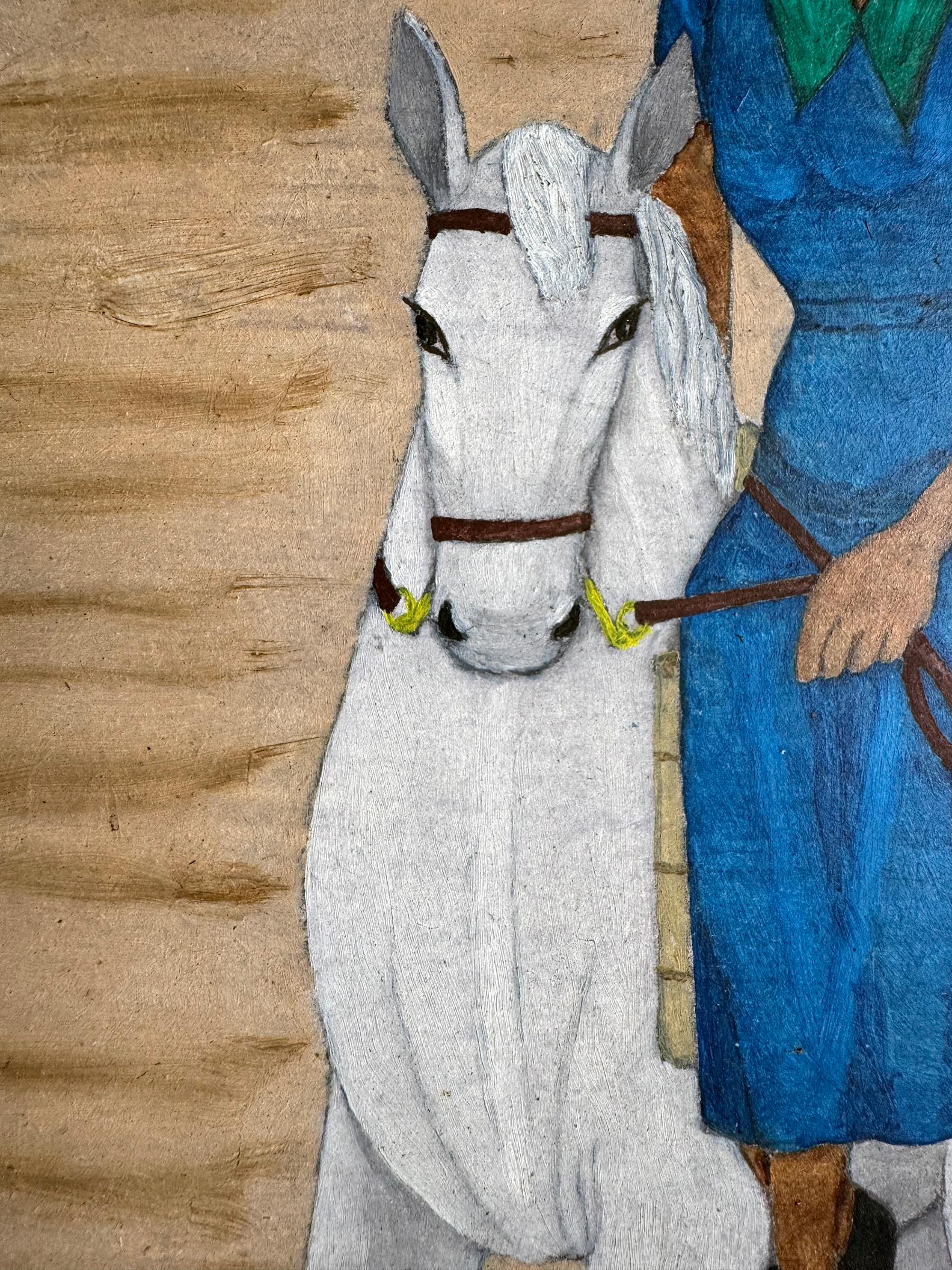 Pilgrims going out for the feast of St. Anne on Horseback For Sale 1