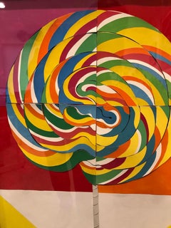 Big Lolly & Cone, colorful, bold, candy, abstract, hard edge, playful, pop art