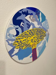 I KNOW YOU, farbenfrohes Coney Island Fallschirmsprung-Thema mit abstrakten Wolken, Himmel