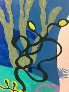 Jellyfish colorful aquatic, whimsical, undersea, lyrical ocean life