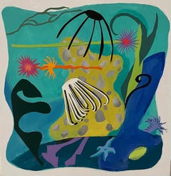 Seabrush Romp, colorful, undersea scene, aquatic , whimsical creatures playful