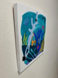 Seahorse Garden hard edge colorful aquatic whimsical undersea