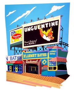 Bill-Board-Walk, Burning/Coney Island, Colores brillantes, cultura popular, Nueva York