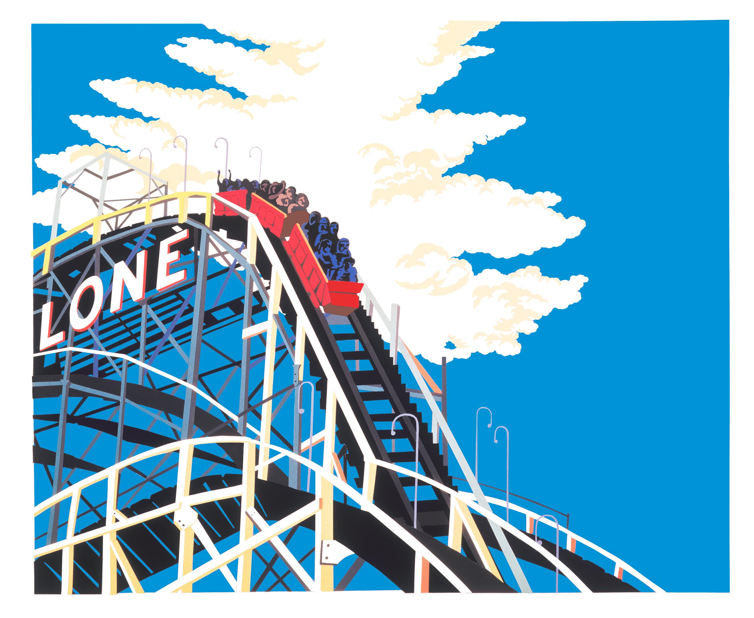 LONE/Coney Island Spiritual  Archival pigment print  Cyclone Roller Coaster - Print by Philomena Marano
