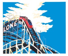 LONE/Coney Island Spirituell  Archivierungs-Pigmentdruck  Cyclone Roller Coaster mit Rollen