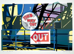 This Way Out, colorful graphic amusement park with text
