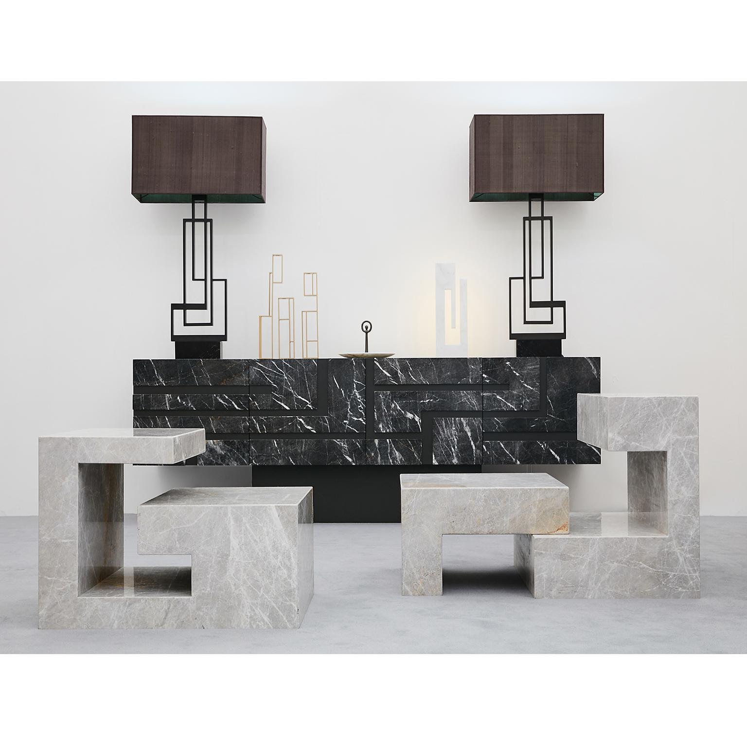Philos Sculptural Table in Solid Marble In New Condition For Sale In Firenze, IT