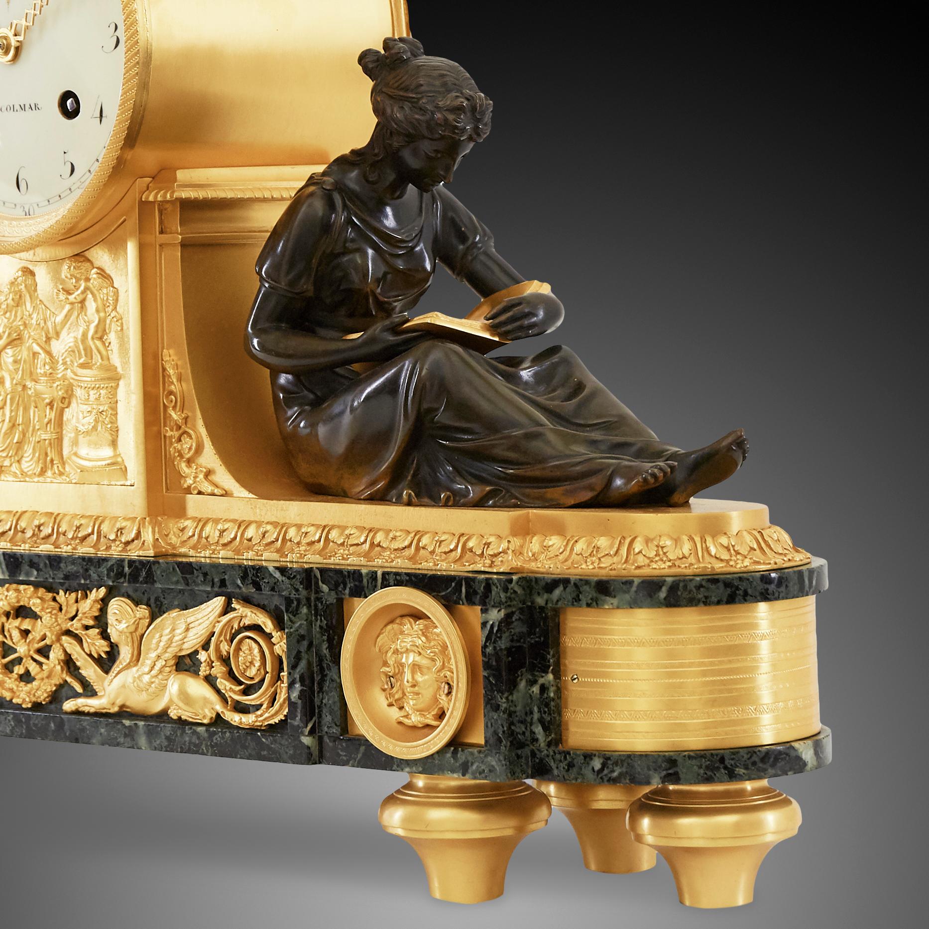 Philosophical Clock of the 18th Century by Piezze Rive À Colmaer For Sale 5