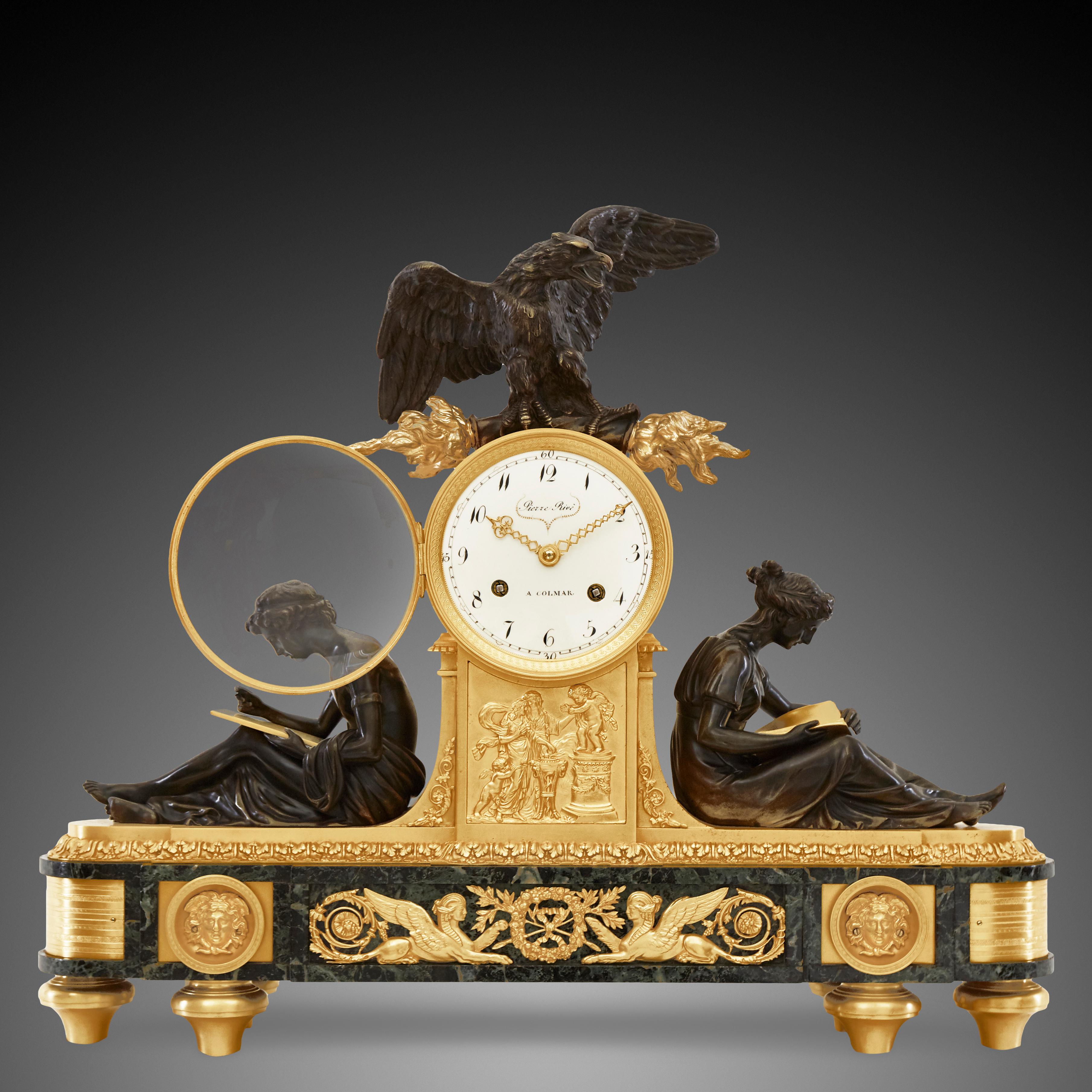 Philosophische Uhr des 18. Jahrhunderts von Piezze Rive Colmaer (Louis XVI.) im Angebot