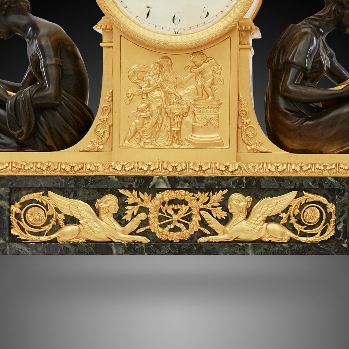 18th Century and Earlier Philosophical Clock of the 18th Century by Piezze Rive À Colmaer For Sale