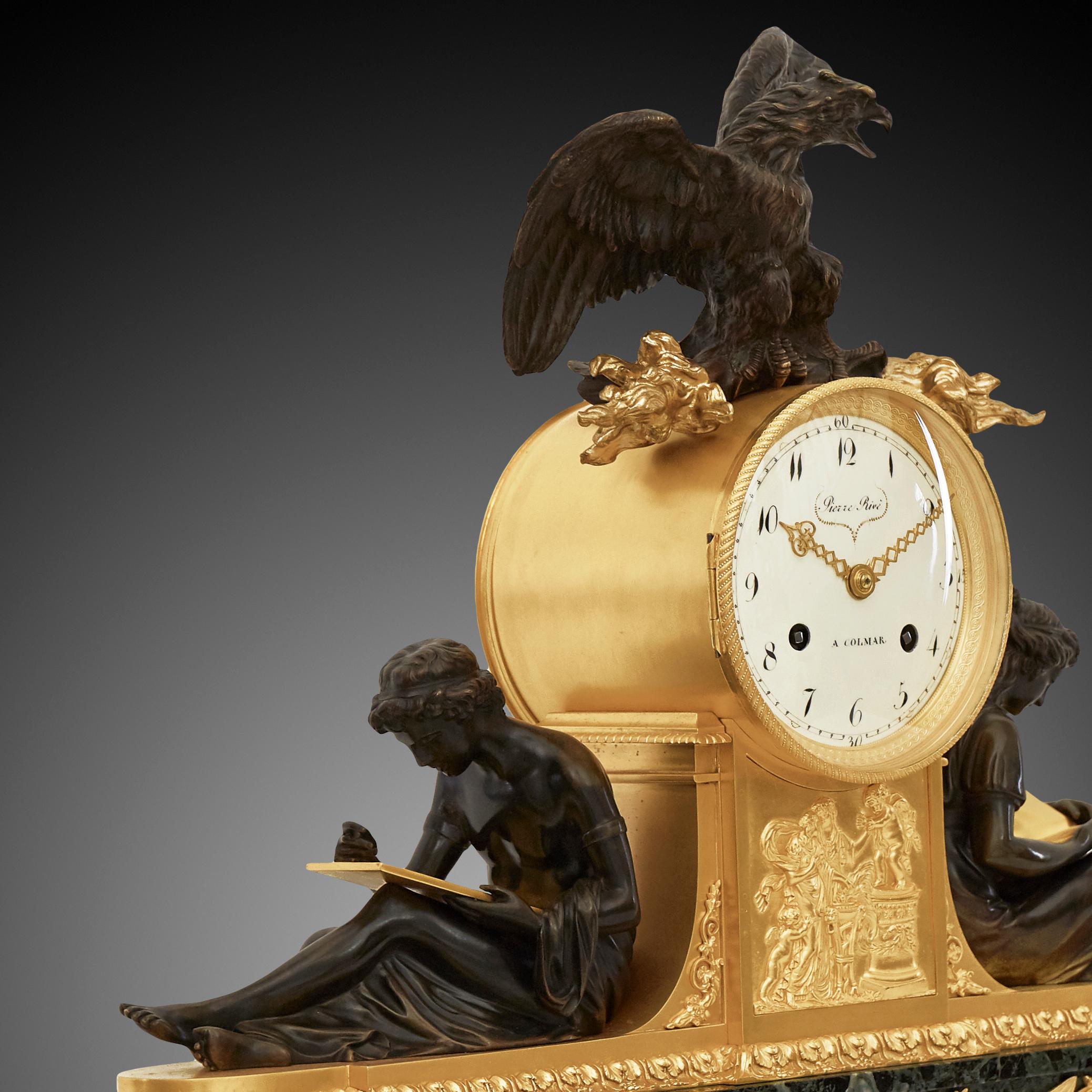 Philosophical Clock of the 18th Century by Piezze Rive À Colmaer For Sale 1