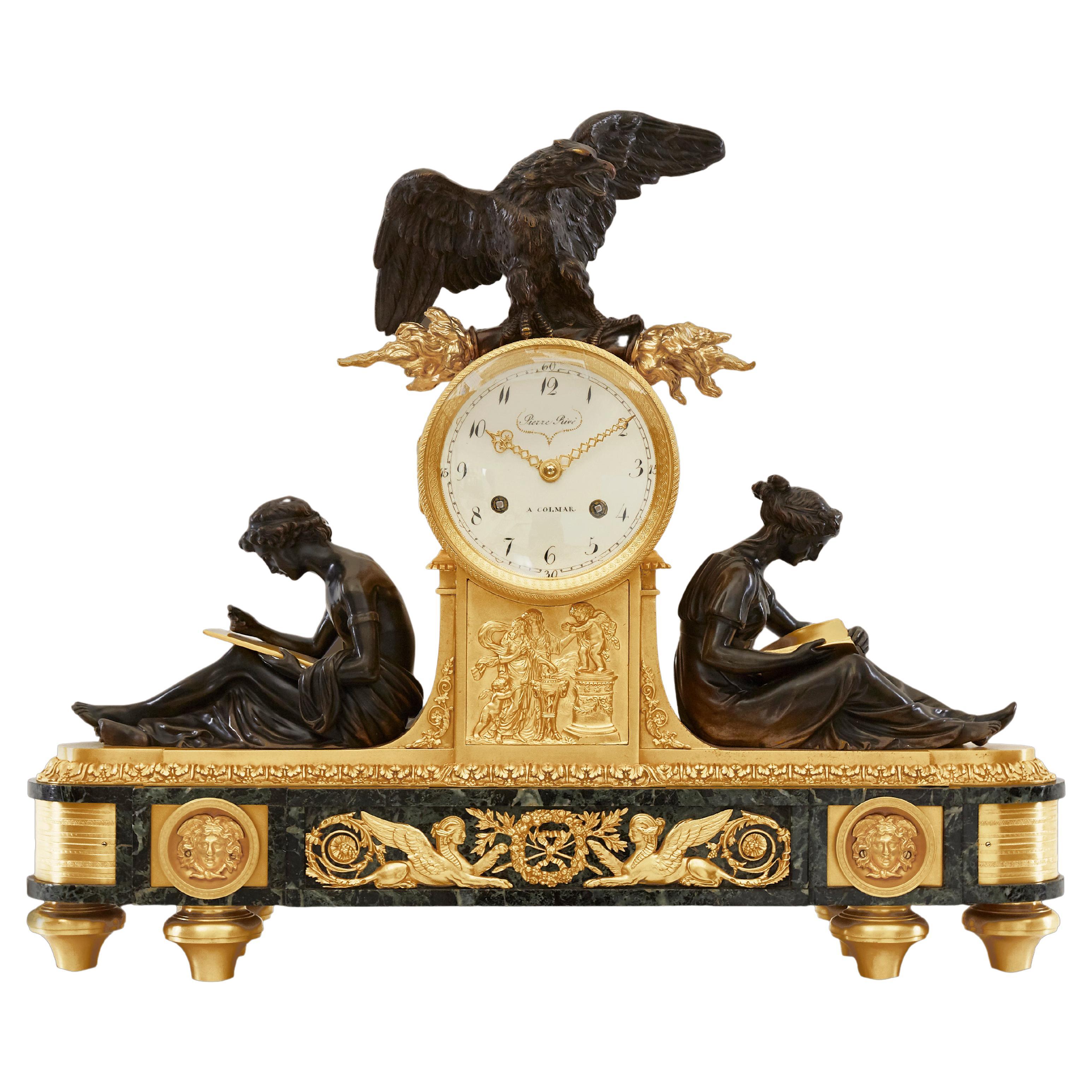 Philosophische Uhr des 18. Jahrhunderts von Piezze Rive Colmaer im Angebot