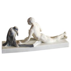 "Philosophical Dispute, " Rare Nude Male Porcelain by Liebermann for Rosenthal